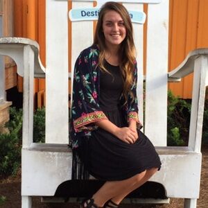 Floral Black Women's Cardigan